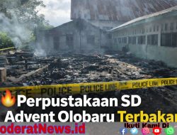 Bangunan Perpustakaan SD Advent Olobaru Terbakar, Kerugian Rp100 Juta