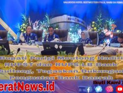 Bupati Parigi Moutong Hadiri RUPST dan RUPS-LB Bank Sulteng