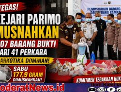 Kejari Parimo Musnahkan 207 Barang Bukti, Didominasi Kasus Narkotika