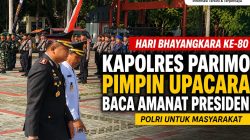 Kapolres Parimo Pimpin Upacara Hari Bhayangkara ke-80, Bacakan Amanat Presiden