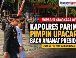 Kapolres Parimo Pimpin Upacara Hari Bhayangkara ke-80, Bacakan Amanat Presiden
