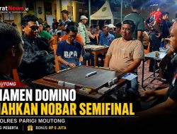 Turnamen Domino KKSS Meriahkan Nobar Semifinal Piala Dunia di Polsek Parigi