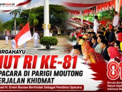 Upacara HUT ke-81 RI di Parimo Berlangsung Khidmat, Bupati Erwin Burase Bertindak sebagai Pembina