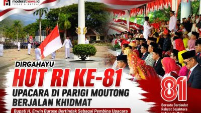 Upacara HUT ke-81 RI di Parimo Berlangsung Khidmat, Bupati Erwin Burase Bertindak sebagai Pembina