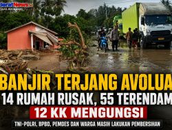 Banjir Terjang Avolua, 14 Rumah Rusak, 55 Terendam, 12 KK Mengungsi