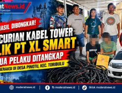 Dua Terduga Pelaku Pencurian Kabel Tower PT XL Smart Ditangkap Polres Parimo