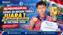 Membanggakan! Siswa SD Negeri Toboli Juara I Olimpiade ORBEST BI Sulteng 2026