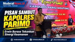 Bupati Erwin Burase Hadiri Pisah Sambut Kapolres Parimo