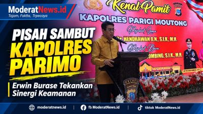 Bupati Erwin Burase Hadiri Pisah Sambut Kapolres Parimo