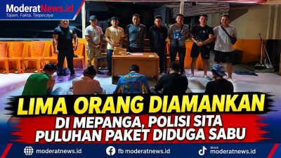 Lima Orang Diamankan di Mepanga, Polisi Sita Puluhan Paket Diduga Sabu
